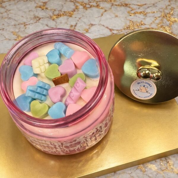 Set de Velas Corazón Romántico en Bandeja Dorada