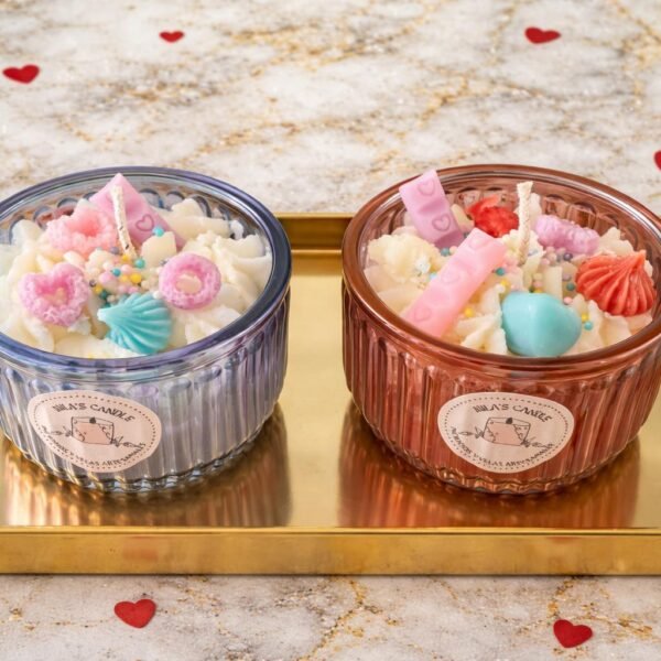 Velas Aromáticas Estilo Postre en Vidrio Texturizado