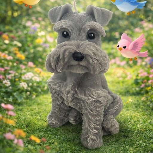 Vela Decorativa de Perrito Schnauzer